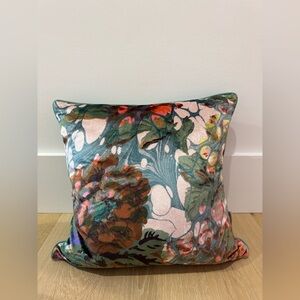 Floral Velvet Throw Pillow